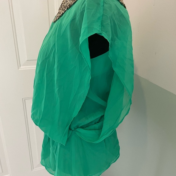 Vero Fashion green blouse with sequins size S - Picture 8 of 9